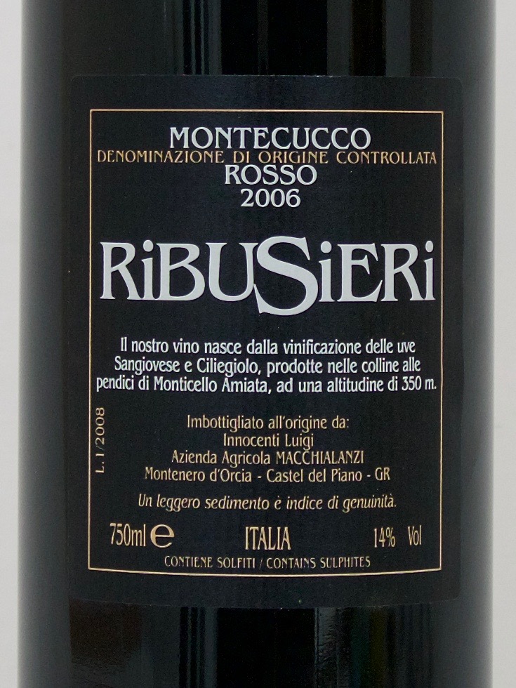 Ribusieri Montecucco DOC 2006 (14%Vol) <br /> Daniele Innocenti