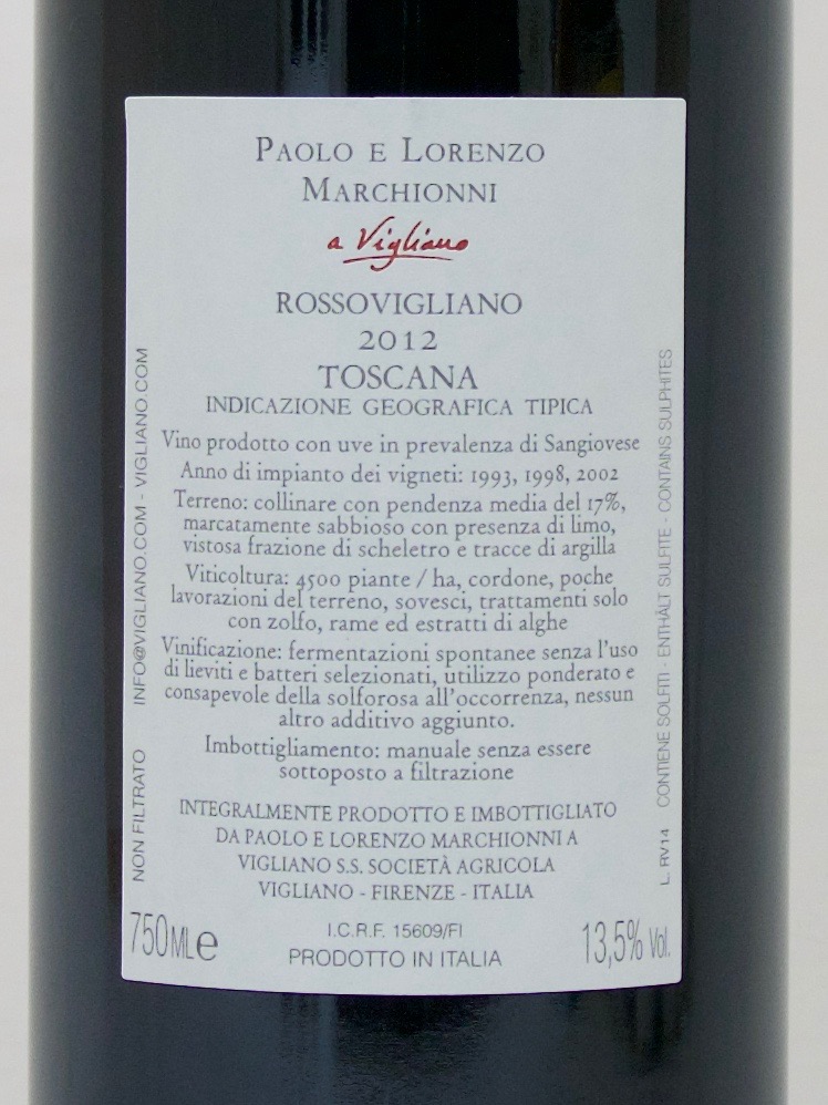 Rossovigliano IGT 2012 (13,5%Vol) <br /> Paolo e Lorenzo Marchionni